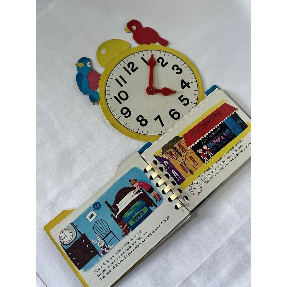 Vintage The Clock Book A Golden Play And Learn Interactive Book Birds 1980‎